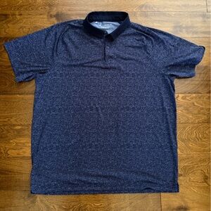 Under Armour Iso Chill Mens XL Blue Abstract Short Sleeve Golf Polo Shirt